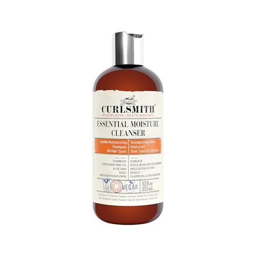 CURLSMITH - Essential Moisture Cleanser, Gentle Nourishing Shampoo for Wavy, Curly and Coily Hair, Vegan (12fl oz)