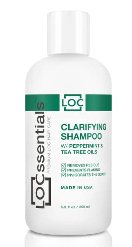 LOCssentials Clarifying Shampoo for Dreadlocks - Professional Dreadlock Shampoo for Locs, Interlocks, Microlocs, Twists - Premium Braid Shampoo with Peppermint, Tea Tree Oils - Vegan and Paraben-Free