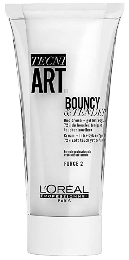 L'Oreal Professionnel Bouncy & Tender | For All Hair Types | Curl Defining Gel | Provides Light Hold | 5.1 Fl. Oz.