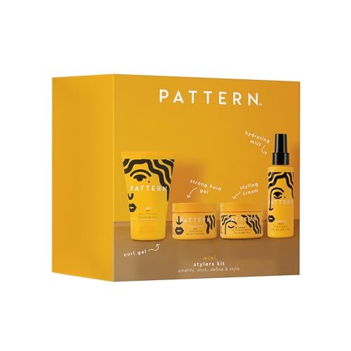 PATTERN Beauty Mini Stylers Kit for Curly, Coily & Tight Textured Hair - Includes Hydrating Mist, Curl Gel, Styling Cream & Strong Hold Gel