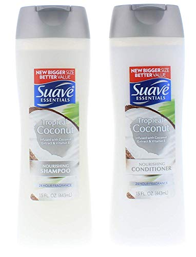 Suave Essentials Tropical Coconut Shampoo and Conditioner 15 Fl. Oz.