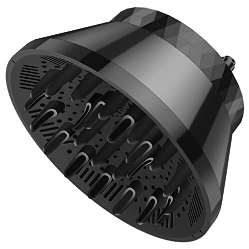 Segbeauty Universal Collapsible Hair Diffuser, Travel Foldable Adjustable Salon Fast Drying Blow Dryer Diffuser Attachment Portable for Thick Wavy Curly Hair Fit Most Blower 1.5"-3.22" Nozzle Black