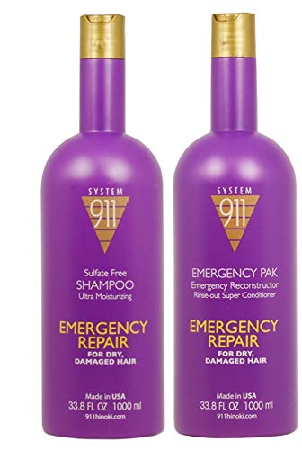 Hayashi 911 Shampoo, 1000 Ml and 911 Emergency Pack, 1000 Ml Combo Package