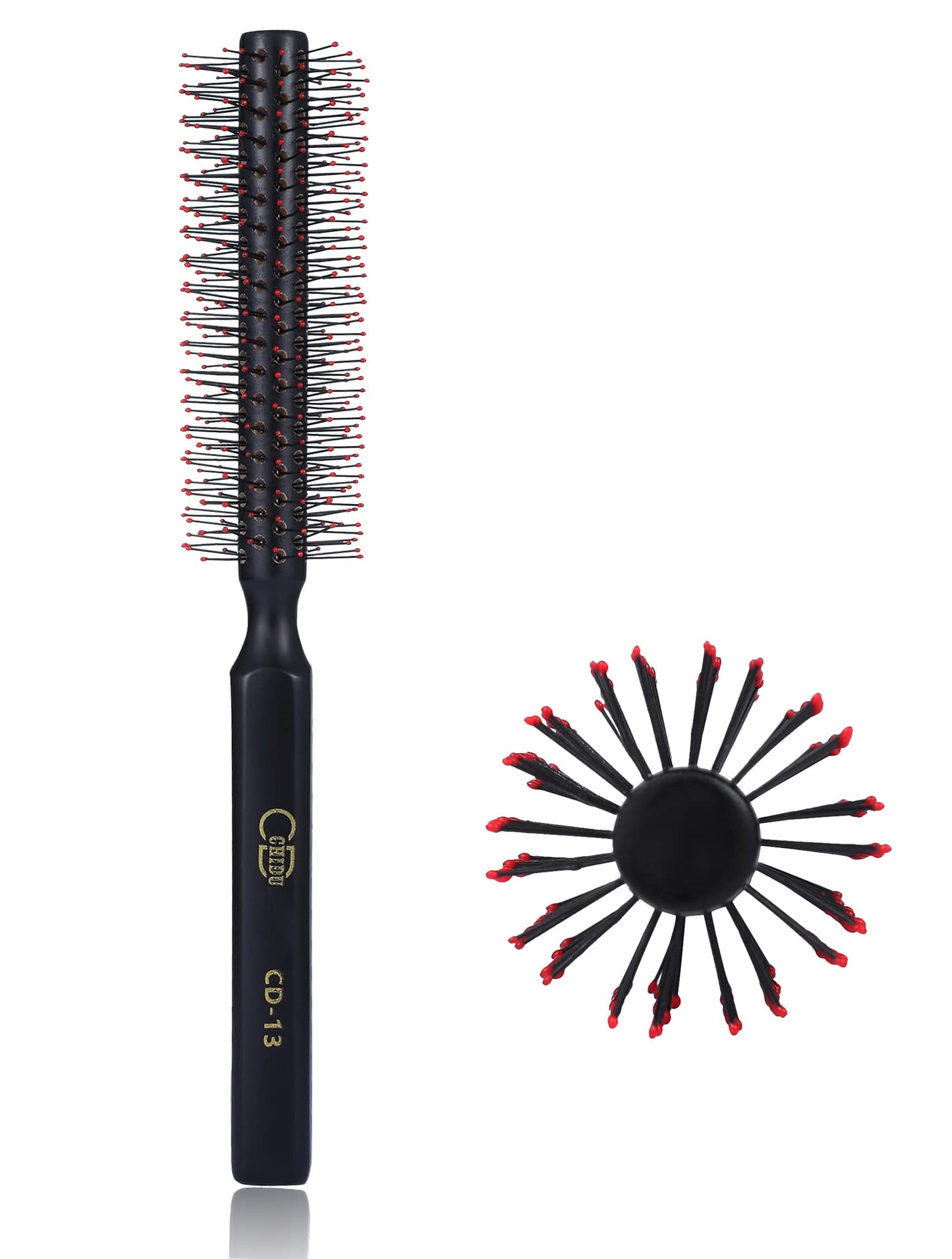 PERFEHAIR Small Round Hair Brush for Blow Drying Short, Thin, Fine Hair, Wooden Styling Blowout Roller Hairbrush with Soft Nylon Bristles, Both for Men & Women, 1.4 Inch