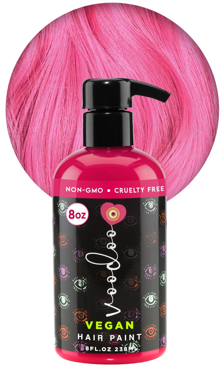VOODOO Pink Hair Dye (Puppy Love) 8 Oz I Pastel Pink Hair Dye I Vegan & Cruelty-Free Pink Hair Dye | Ammonia, Sulfate & Paraben-Free | Vivid & Bright Intermixable Temporary Hair Color | (8 Oz)