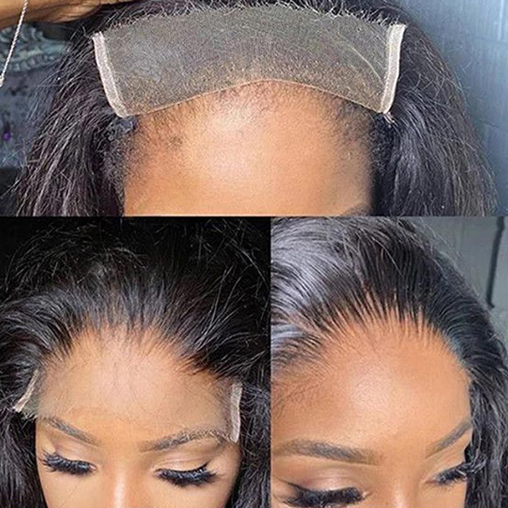 Topnormantic HD Lace Closure, Free Part Real 5x5 HD Lace Closure Human Hair Unprocessed Straight Hair Swiss Lace Closure Pre Plucked with Baby Hair Invisible Lace Frontal Closure Natural Black 14 Inch