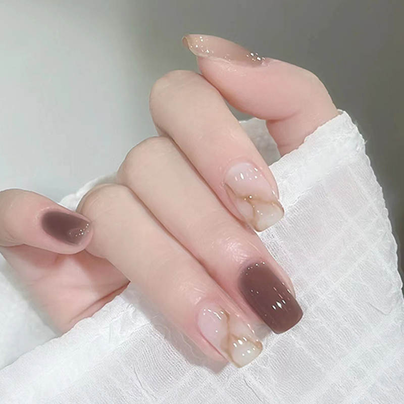 Espresso Swirl Press-on Nails