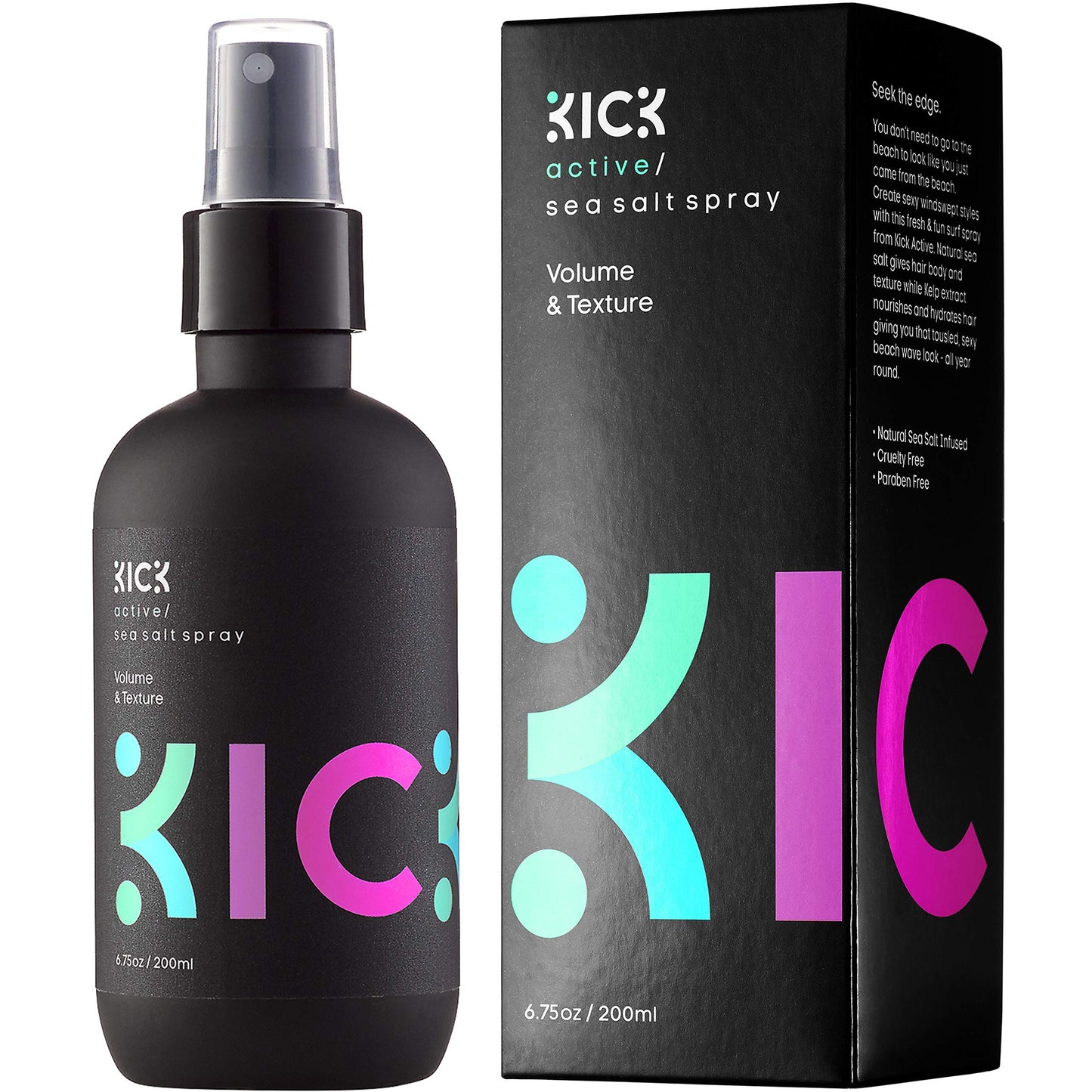 Kick Sea Salt Spray for Hair Men - Beachy Waves and Surfer Hair Style - Salt Water Spray for Hair - Natural Texturizing and Volumizing Hair Spray - 200ml
