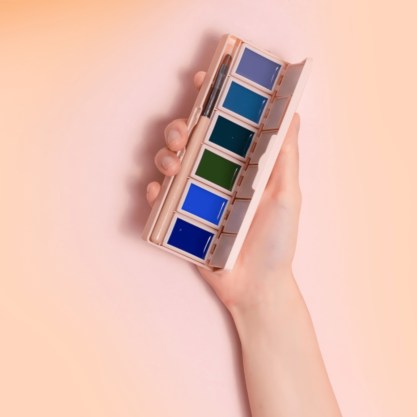 6-Pan Solid Gel Nail Polish Palette - Azure