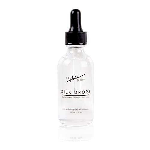 The Hair Shop Silk Drops, Coconut & Sunflower Oil Infused Serum for Protecting 100% Remy Human Hair Extensions and Wigs (2 fl oz)