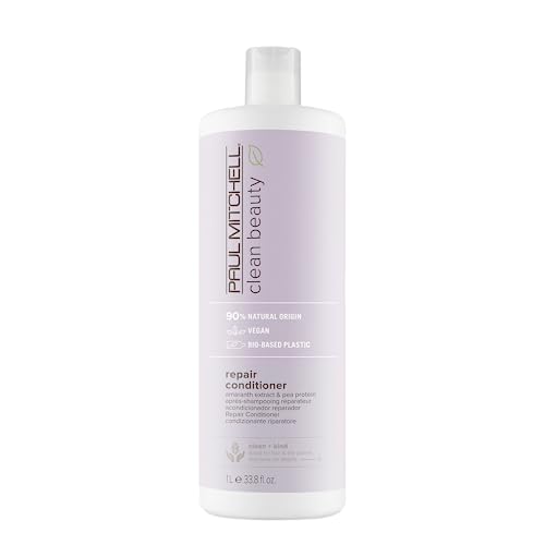 Paul Mitchell Clean Beauty Repair Conditioner, Strengthens, Balances Moisture, For Damaged, Brittle Hair, 33.8 fl. oz.