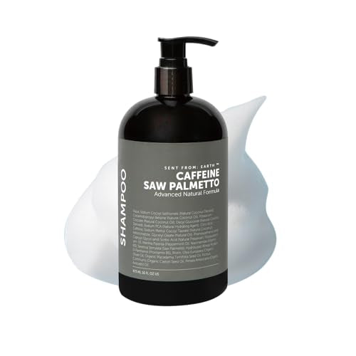 Sent From Earth Caffeine & Saw Palmetto Biotin Vegan Advanced Natural Formula Peppermint Shampoo (Sulfate-Free, Synthetic Fragrance-Free, Cruelty-Free)