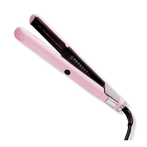 Eva NYC Spectrum Far-Infrared Styling Iron, Flat Iron Hair Straightener with Adjustable Heat, Ceramic Flat Iron for All Hair Types & Textures, Straightener and Curling Iron in One, 1 Inch