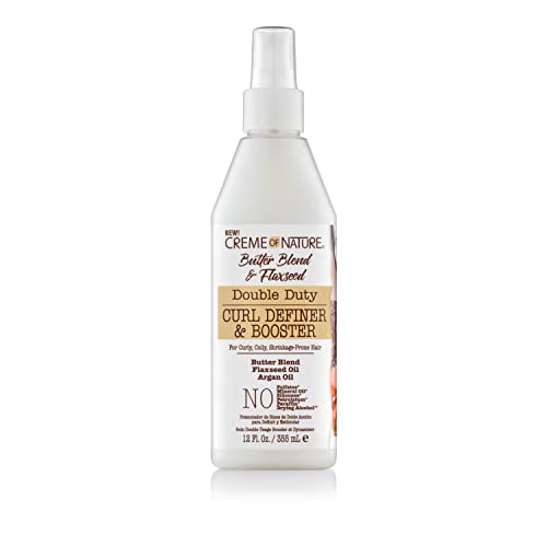 Creme of Nature, Double Duty Curl Definer & Booster, Butter Blend, Argan Oil, Flaxseed Oil, Moisturizing Formula, 12oz