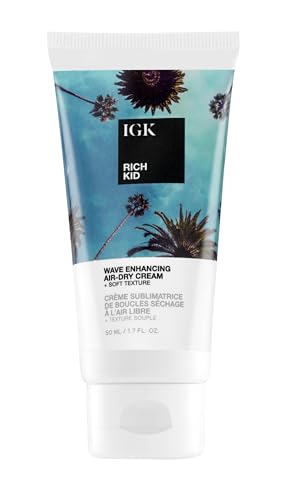 IGK RICH KID Coconut Oil Air-Dry Styler Travel | Hold + Texture + Shine | Vegan + Cruelty Free | 1.7 Oz