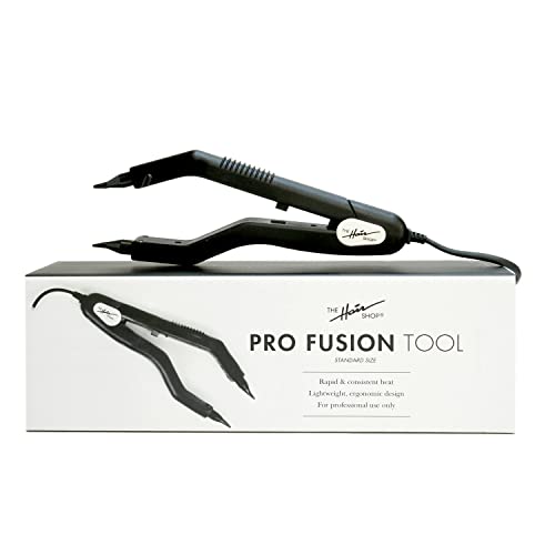 Pro Fusion Tool by The Hair Shop - Keratin Glue Melting Connector Machine for K Tip, U-Tip Hair Extensions, Matte Black Ergonomic Patented Design - Professional Salon Glue Heat Tool for Keratip
