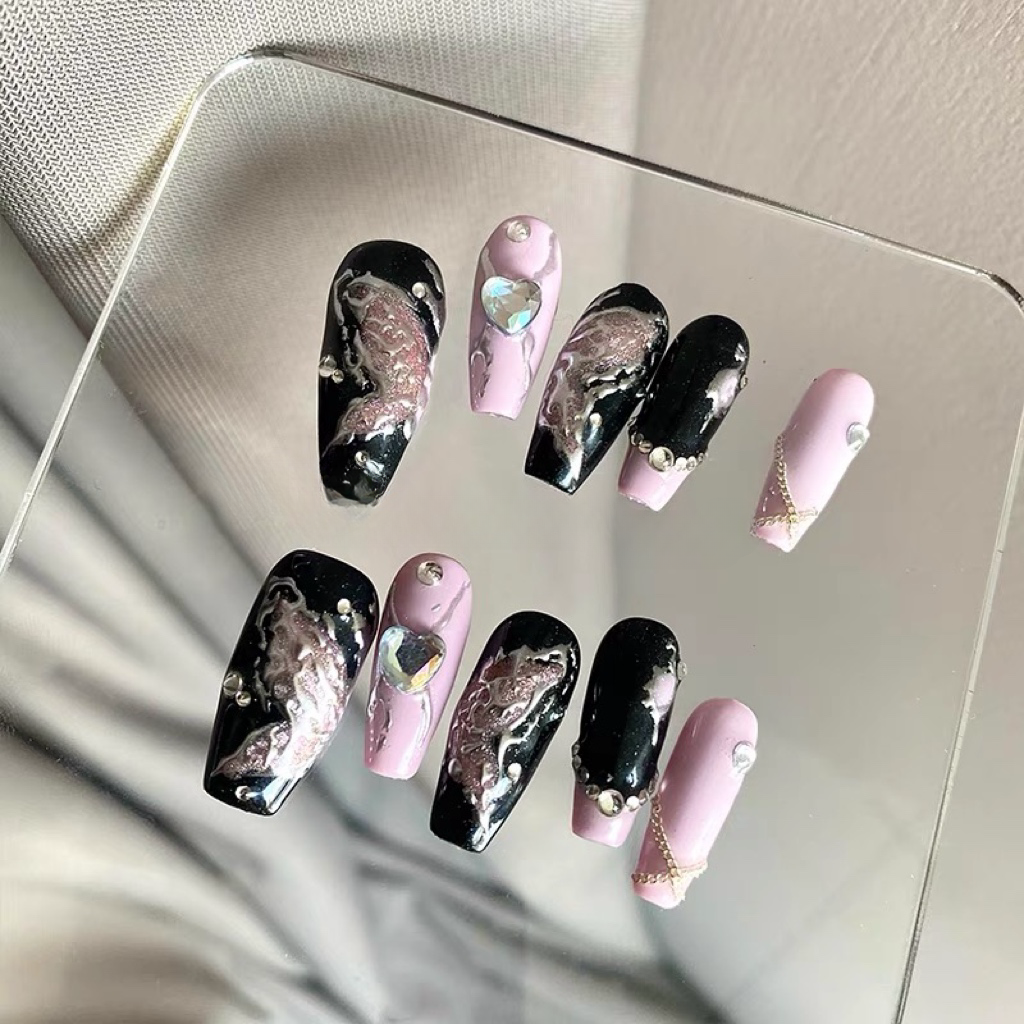 Pink Rhinestone Hearts and Silver