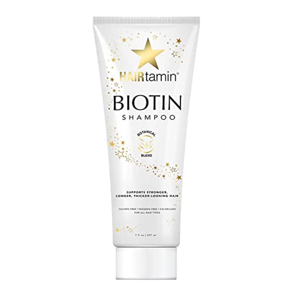 HAIRtamin Biotin Shampoo - Helps to Support Stronger, Longer, Thicker-Looking Hair with Sulfate-Free, Hydrating, Vitamin Rich Formula Shampoo, Made With Vitamin B5, Cucumber Extract, Aloe Vera