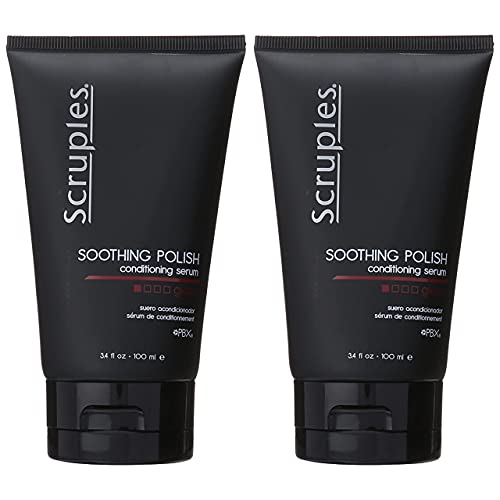 Scruples Soothing Polish Conditioning Serum - Anti Frizz Hair Serum to Smooth & Tame Strands - Hair Detangler for Shine, 3.4 oz (Pack of 2)