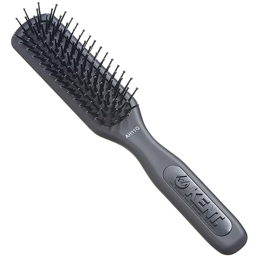 Kent AH11G Airhedz Pro Narrow Pin Hair Brush (Fine Pin, Grey) - for Taming and Straightening