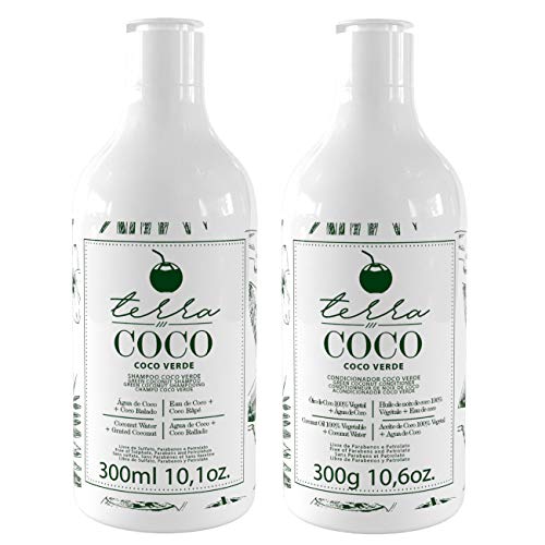 Terra Coco Verde Home Care | Vegan | Ideal for Extremely Dry and Worn Hair | Vitamin B, Sodium and Potassium | Removes Dead Cells | Promotes Hair Growth | Combats Weakness and Hair Loss | Set of 2