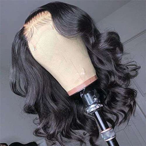 Body Wave Bob Wig Human Hair 4x4 HD Lace Closure Wigs for Black Women 180% Density Glueless Wigs Pre Plucked with Baby Hair Wear and Go Brazilian Virgin Hair Natural Color 12inch