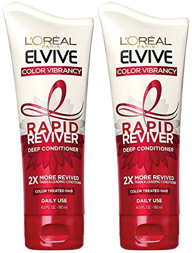 L'Oreal Paris Elvive Deep Conditioner - Rapid Reviver - Color Vibrancy - For Color Treated Hair - Net Wt. 6.0 FL OZ (180 mL) Per Tube - Pack of 2 Tubes