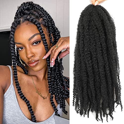 Ayana 6 Packs Marley Twist Braiding Hair 24 Inch Marley Hair Crochet Braids Long Afro Kinky Synthetic Kanekalon Fiber Marley Hair For Twists Braiding Hair Extensions (24inch, 1B)