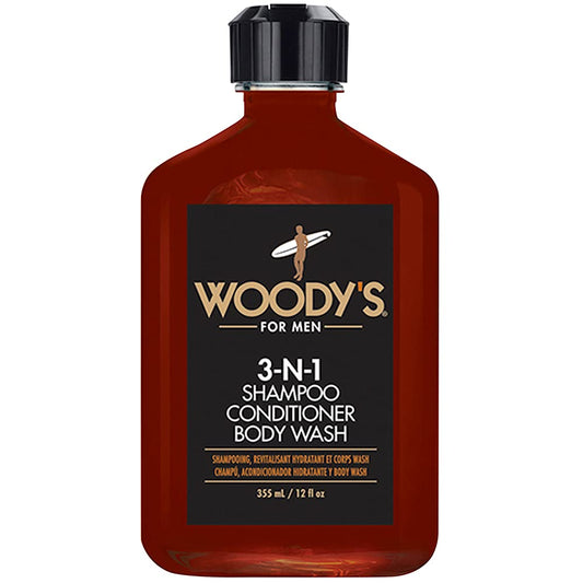 Woody's 3-in-1 Shampoo, Conditioner, & Body Wash for Men, 12 fl. oz., 1-Pack