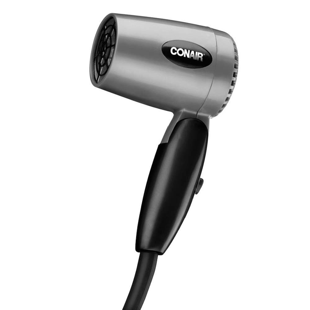 Conair 124AC 1600 Watt Compact Travel Hair Dryer with Folding Handle