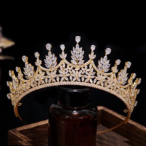 FASNAHOK CZ Wedding Tiaras and Crowns for Women Bridal Princess Full Cubic Zirconia Crystal Headpieces for Sweet 16 Birthday Party Pageant Prom Headdress Hair Accessories