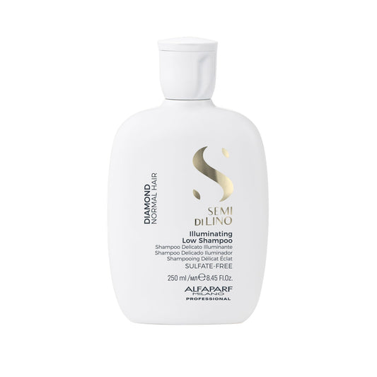 Alfaparf Milano Semi Di Lino Diamond Shine Illuminating Low Shampoo - Sulfate Free - For Normal Hair - Paraben and Paraffin Free - Safe on Color Treated Hair - Professional Salon Quality, 8.45 Fl Oz