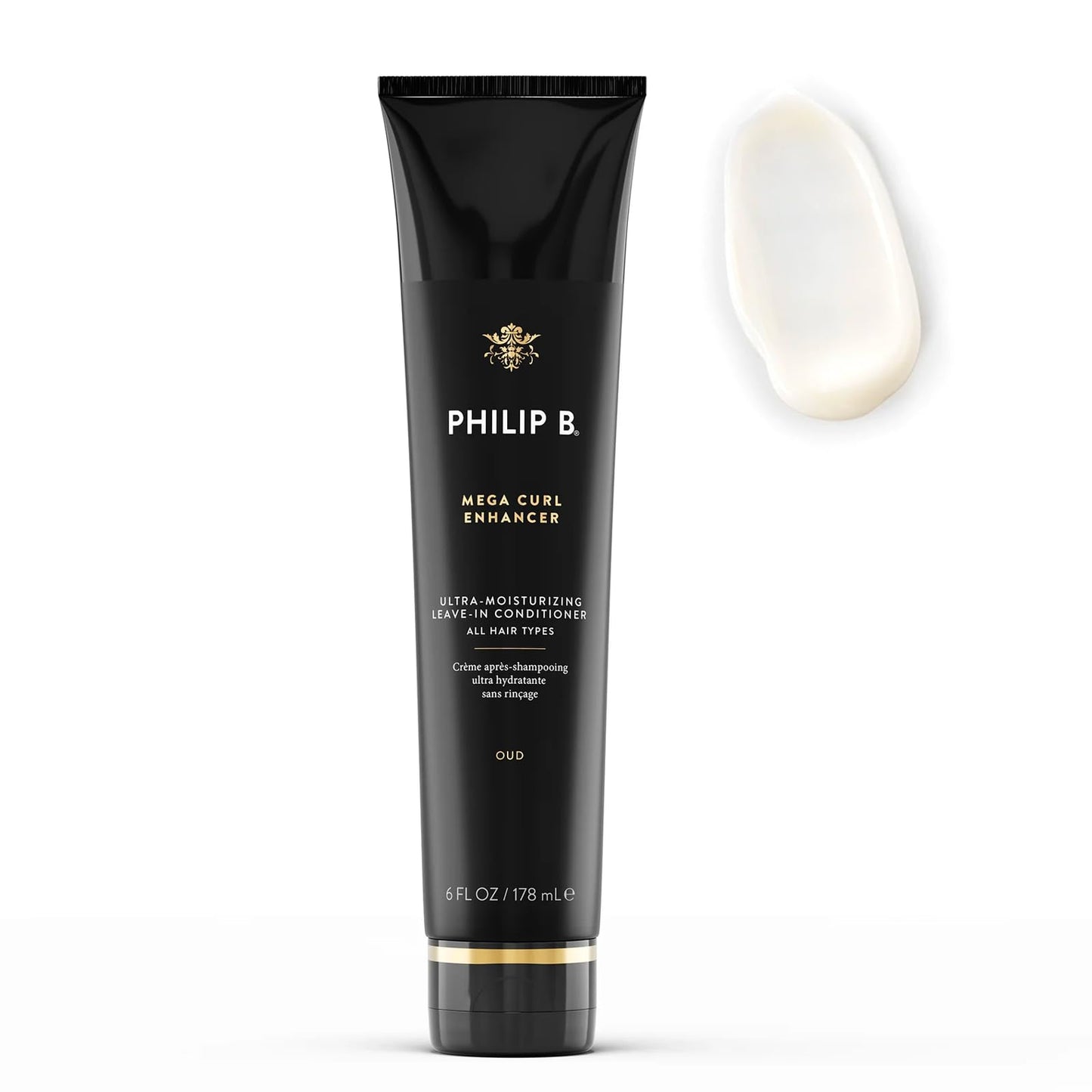PHILIP B Mega Curl Enhancer 6 oz. (178 ml) | Ultra-Moisturizing Leave-in Conditioner, Repairs Dry Strands, Tames Frizz