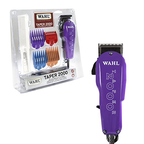Wahl Professional - Taper 2000 Adjustable Cut, Corded Electric Hair Clipper with Black Blade Attachment Guards for Smooth Haircutting for Professional Barbers and Stylists - Model 8472-700