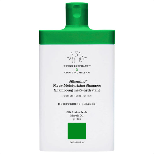 Drunk Elephant Silkamino Mega-Moisturizing Shampoo - Nourishing and Strength, Moisturizing Cleanse for All Hair Types (240 mL / 8 Fl Oz)