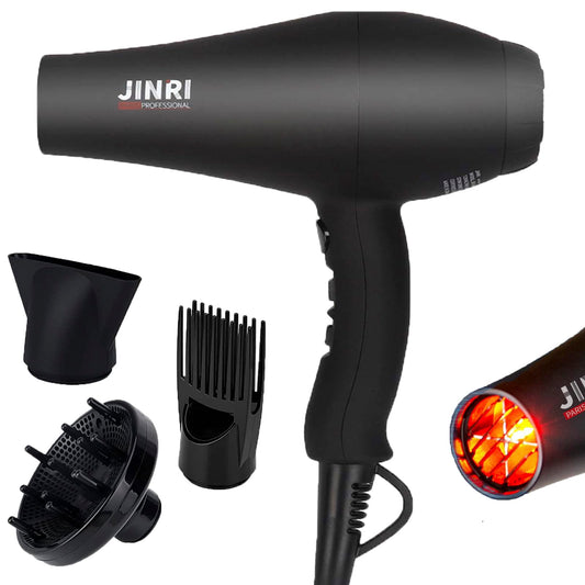 Infrared Hair Dryer, Professional Salon Negative Ionic Blow Dryers for Fast Drying, Pro Ion Quiet Hairdryer with Diffuser & Concentrator & Comb