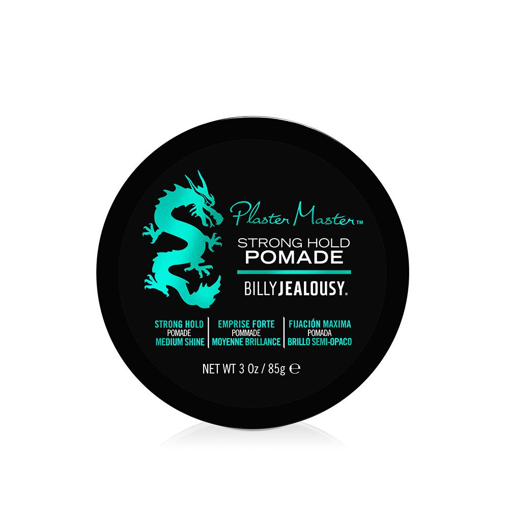 Billy Jealousy Plaster Master Water-Soluble Hair Pomade for Men, All Day Strong Hold with Medium Shine, Won't Flake & Safe for Color-Treated Hair, 3 Ounce