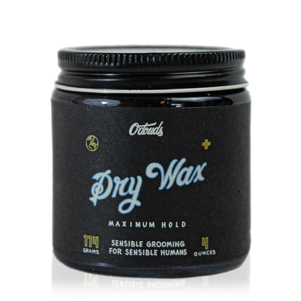 O'Douds Dry Wax - Natural, Dry & Malleable Styling Hair Wax - Strong Hold with a Neutral Finish - Bergamot & Green Tea Scent (4oz.)
