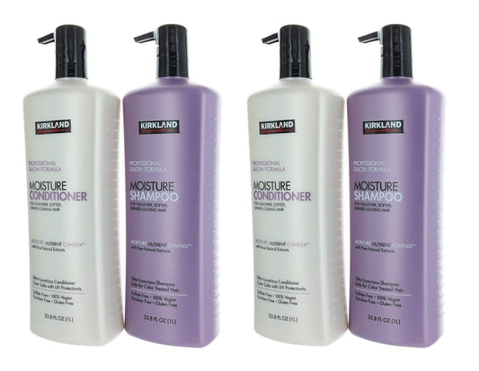 Kirkland Signature Professional Salon Formula Shampoo & Conditioner Bundle- Includes Two Salon Formula Moisture Shampoo (33.8 Fl. Oz Each) and Two Salon Formula Conditioner (33.8 Fl. Oz Each)