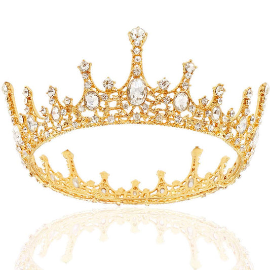 NODG Gold Crowns for Women Gold Queen Tiaras for Women Crystal Wedding Crown for Women Vintage Birthday Tiaras for Women Party Hair Accessories