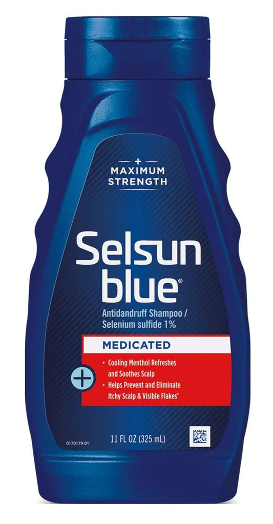 Selsun Blue Shampoo Naturals Dandruff Medicated 11 Ounce (325ml) (3 Pack)