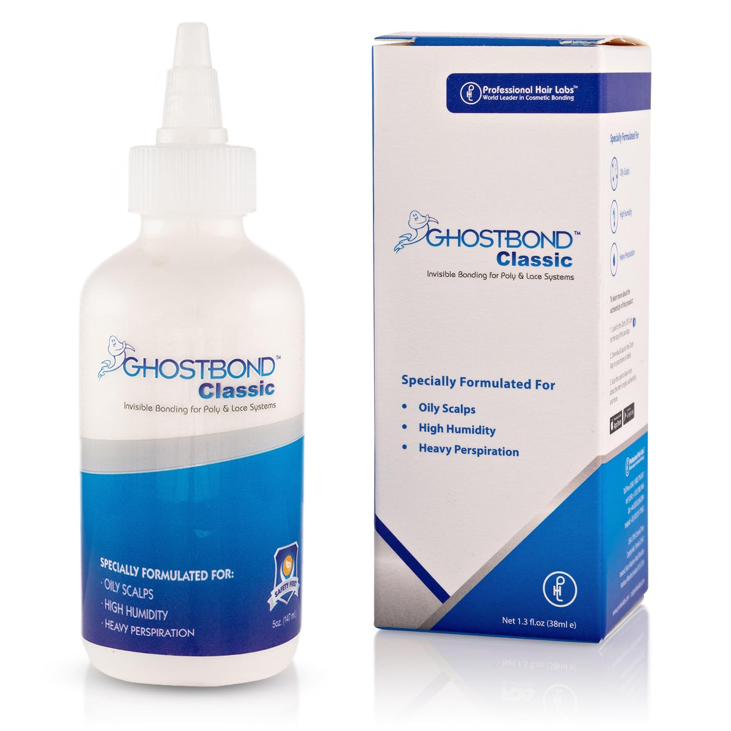 GHOSTBOND Classic Hair Replacement Adhesive 5oz - Invisible Wig Bonding Glue: Water & Oil-Resistant, Non-Toxic, Strong Hold For Secure and Natural-Looking Poly & Lace, Wigs & Toupee Systems
