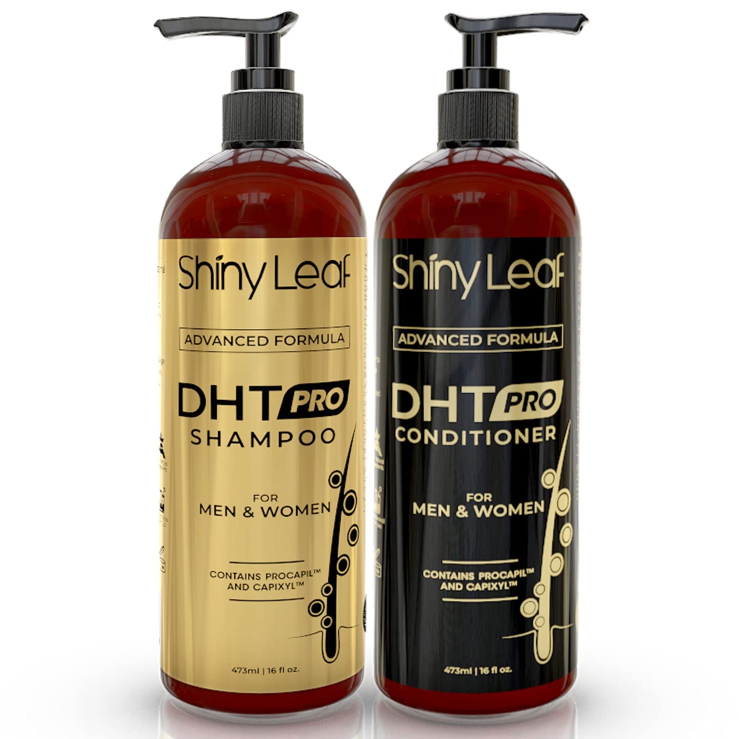 DHT Pro Shampoo and Conditioner Advanced Formula with Procapil and Capixyl, DHT Blockers and Natural Extracts, Hair Loss Solution for Men and Women, Stimulates Follicles, Prevents Thinning Hair