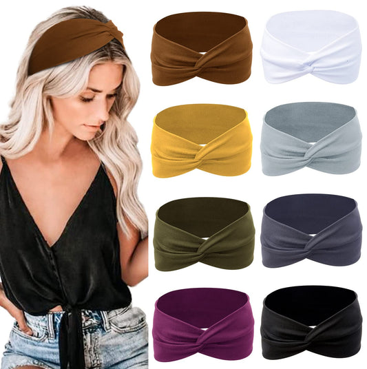 Tobeffect Headbands for Women Non Slip for Short Hair. Yoga Workout Running Sport Elastic Hair Bands for Women's Hair Twist Turban Hair Wrap for Girls