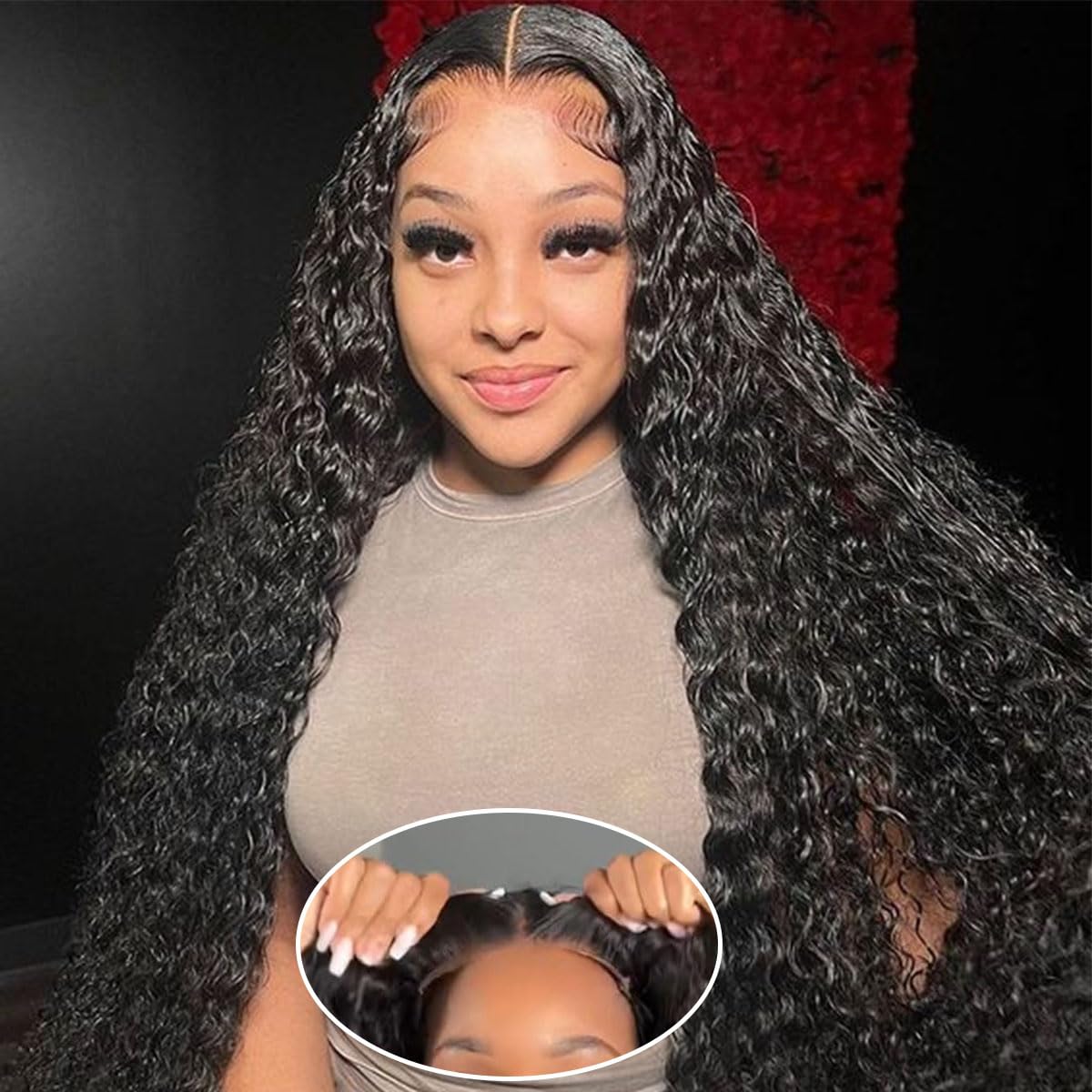 IRIAE 24 Inch Wear and Go Glueless Wigs Human Hair Pre Plucked Pre Cut 5x5 HD Lace Closure Wigs Human Hair Water Wave Lace Front Wigs For Beginners