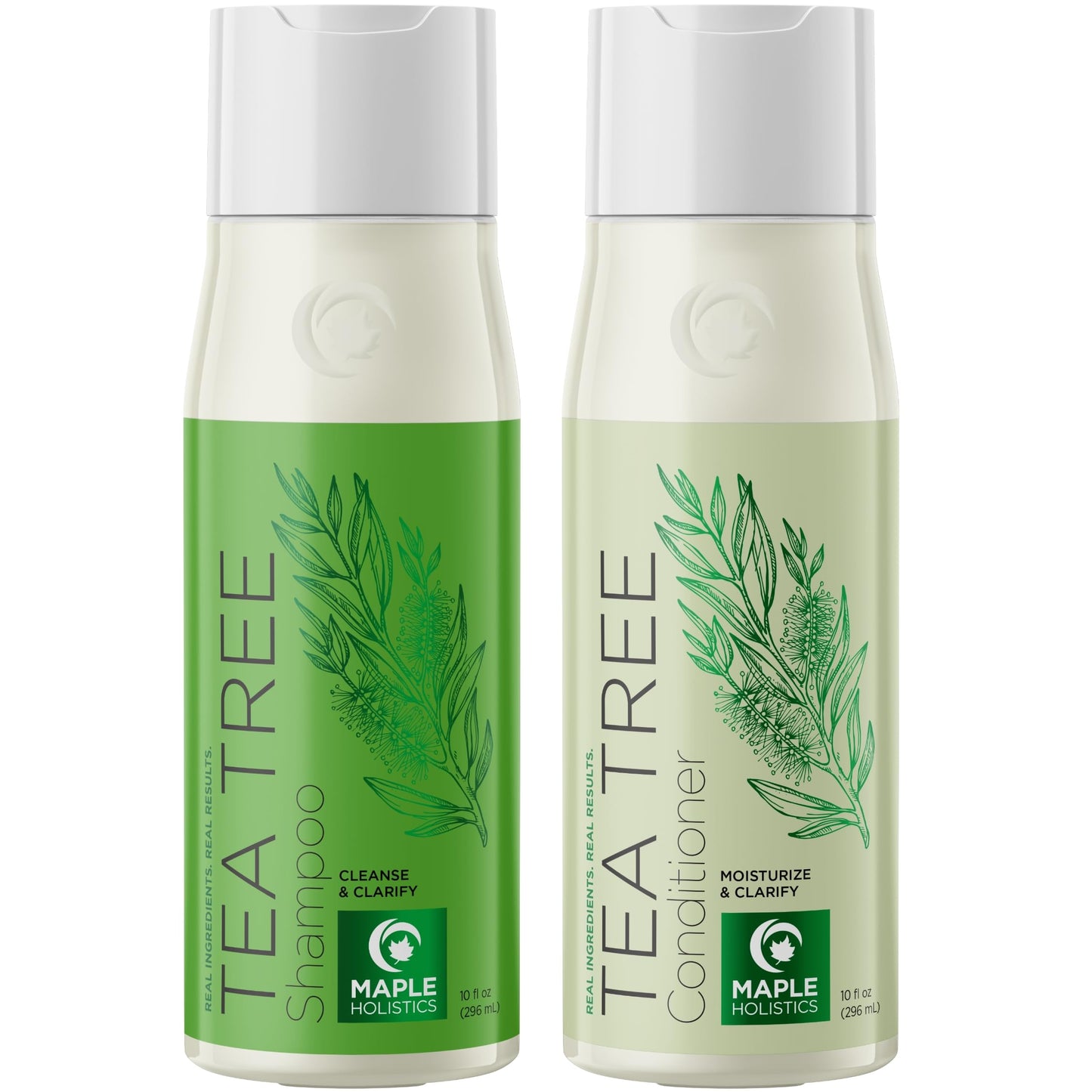 Tea Tree Shampoo and Conditioner Set - Sulfate Free Clarifying Shampoo and Conditioner for Oily Hair & Scalp Care with Australian Tea Tree Oil - Complete Dry Scalp Treatment for Build Up (10 Fl Oz)