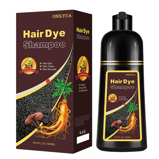 Natural Chestnut Brown Hair Color Shampoo 500ml, 3-IN-1 Hair Dye Shampoo, Brown Hair Dyeing for Men Women Colors in 10-15 mins, 100% Coverage for All Hair Types 17.6 Fl Oz (Maroon/Chestnut brown)