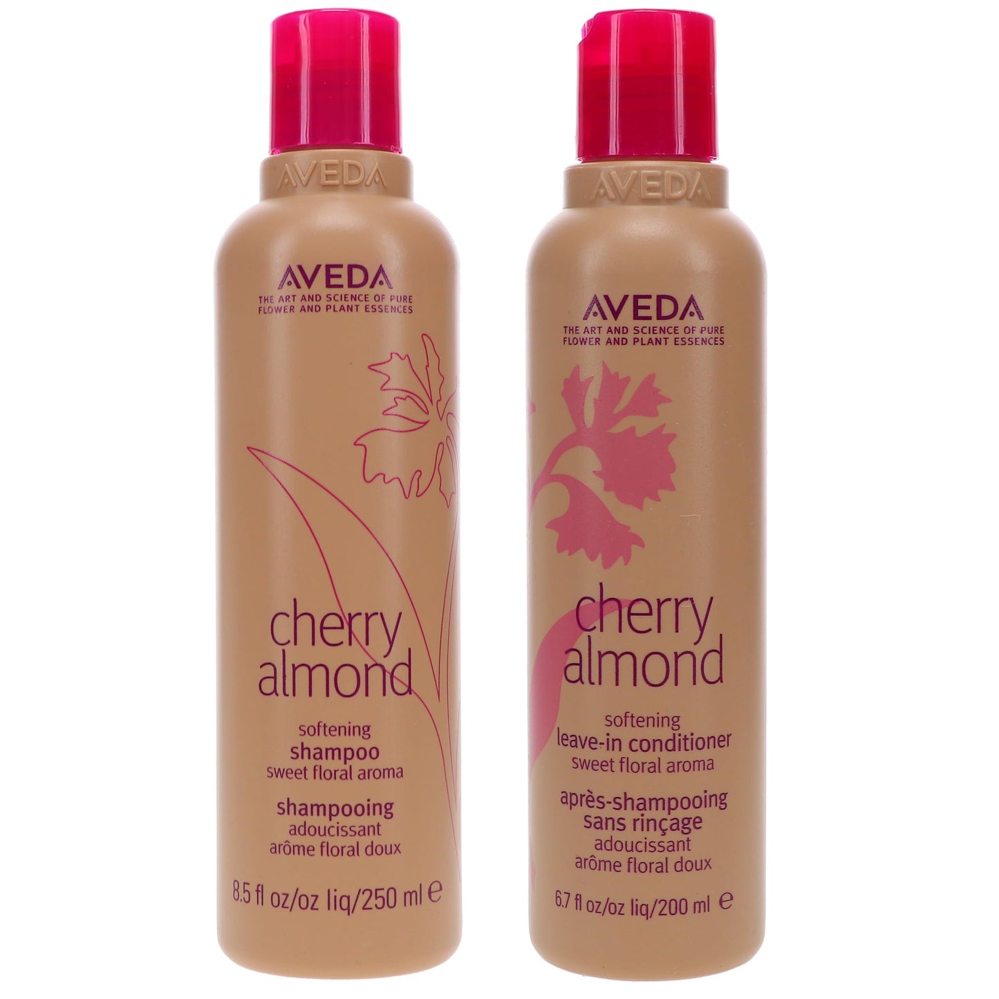 Aveda Cherry Almond Softening Shampoo 8.5 Oz & Leave in Conditioner 6.7 Oz