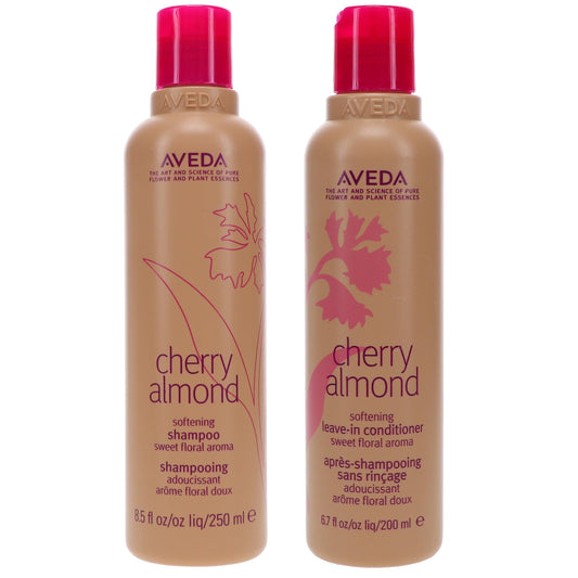 Aveda Cherry Almond Softening Shampoo 8.5 Oz & Leave in Conditioner 6.7 Oz