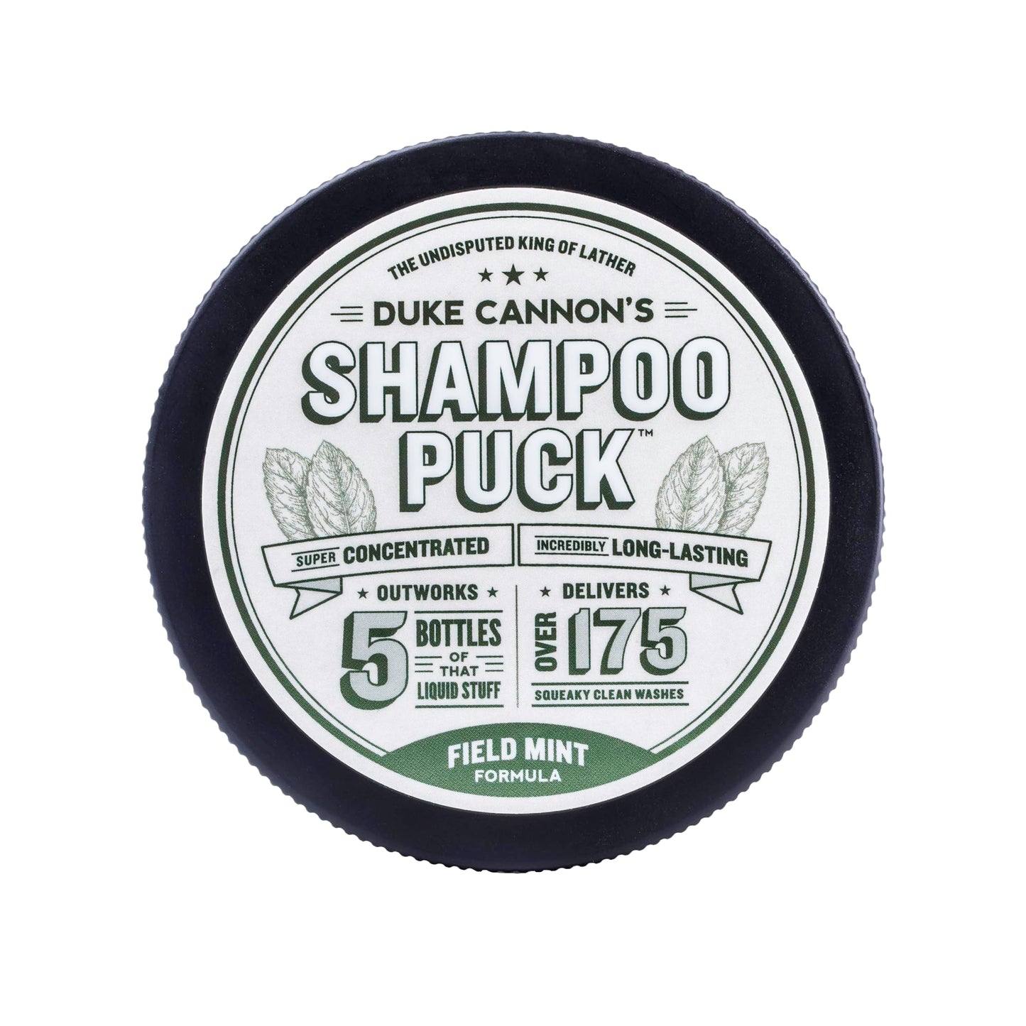Duke Cannon Supply Co. Men's Shampoo Puck, 4.5 oz. - Over 175 Washes/Sulfate-Free (FIELD MINT, 4.5 oz (Pack of 1))